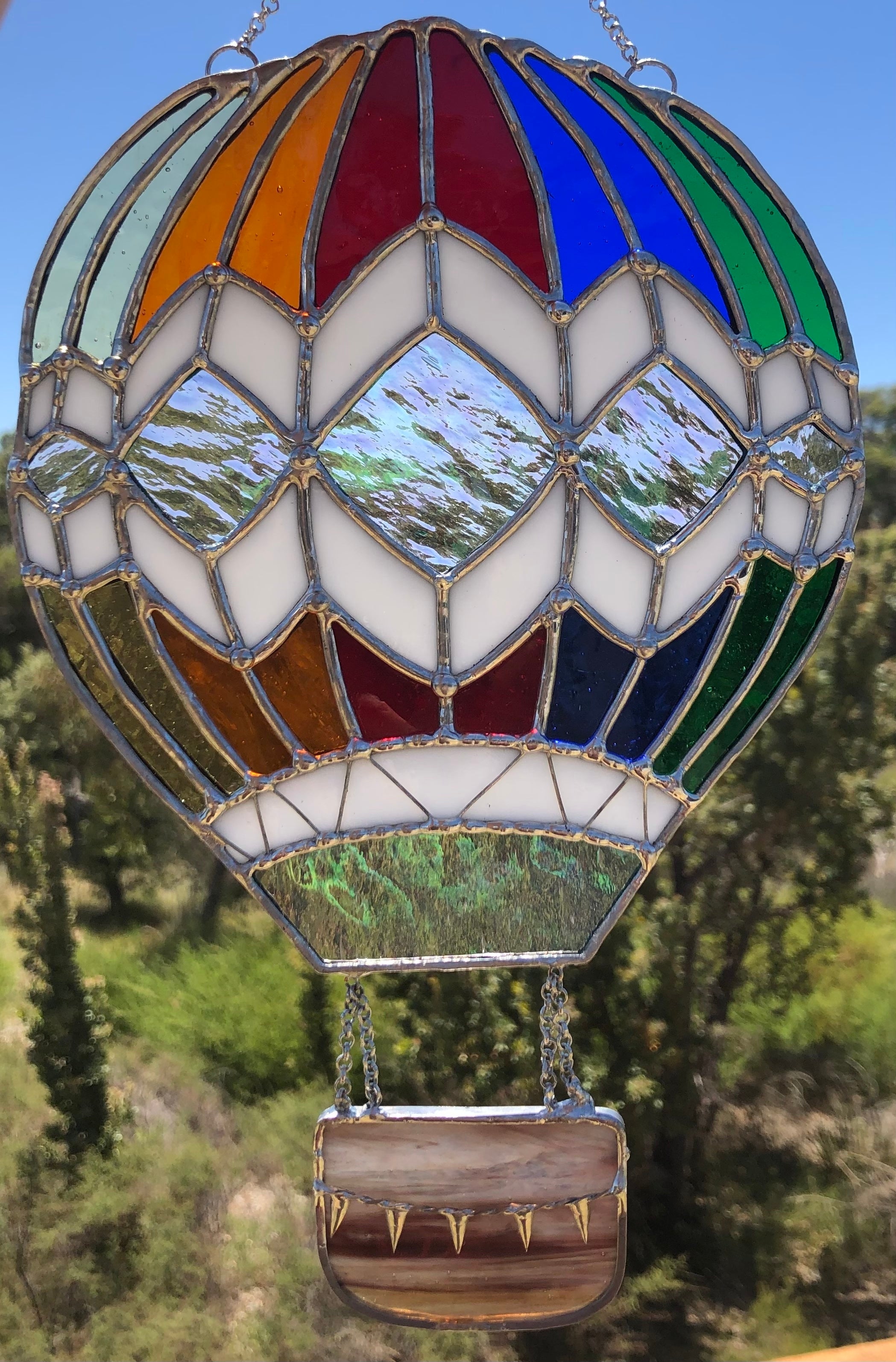 Hot Air Balloon Stained Glass Sun Catcher